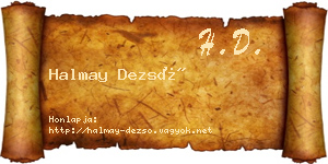Halmay Dezső névjegykártya