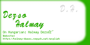 dezso halmay business card